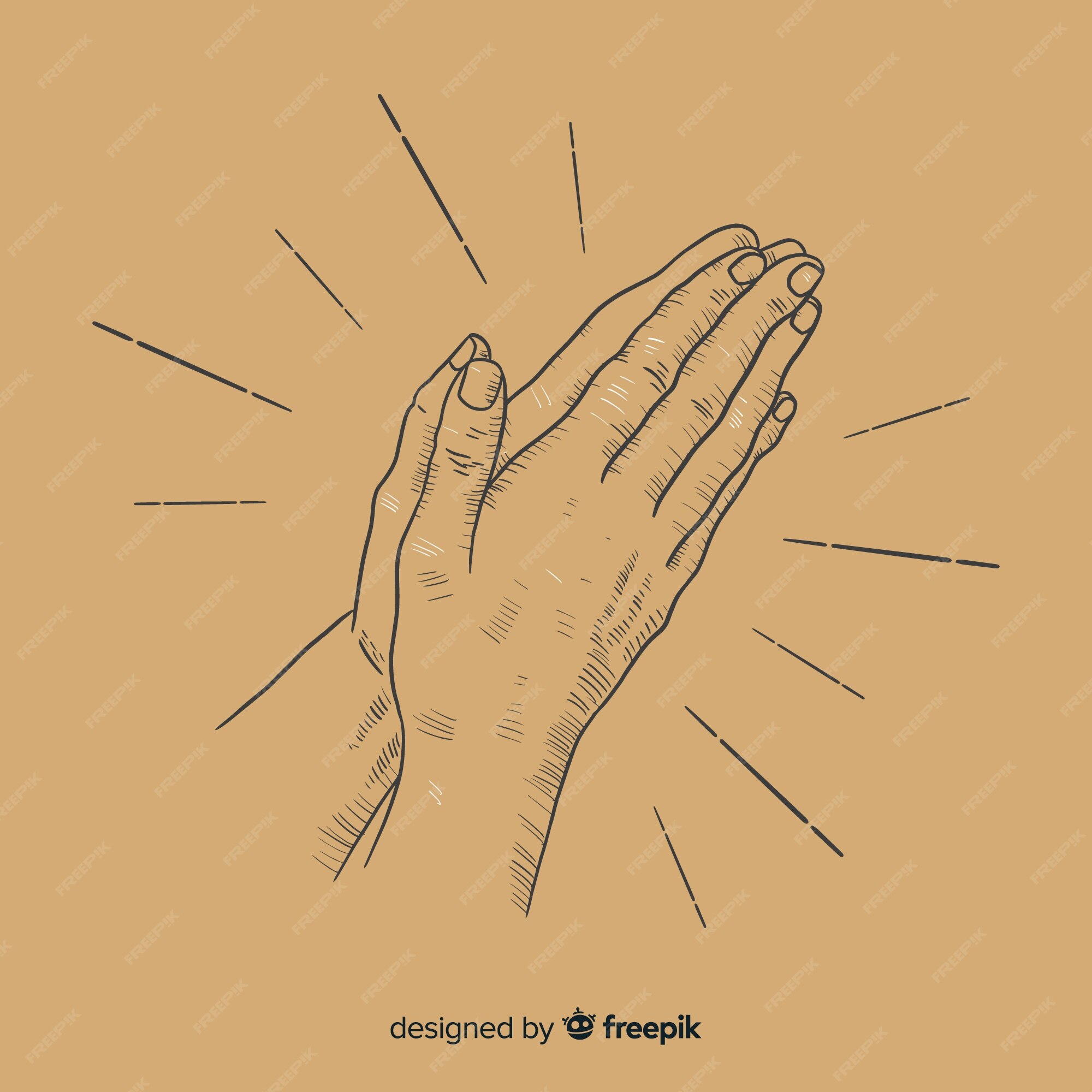 Free Vector | Hand drawn praying hands background