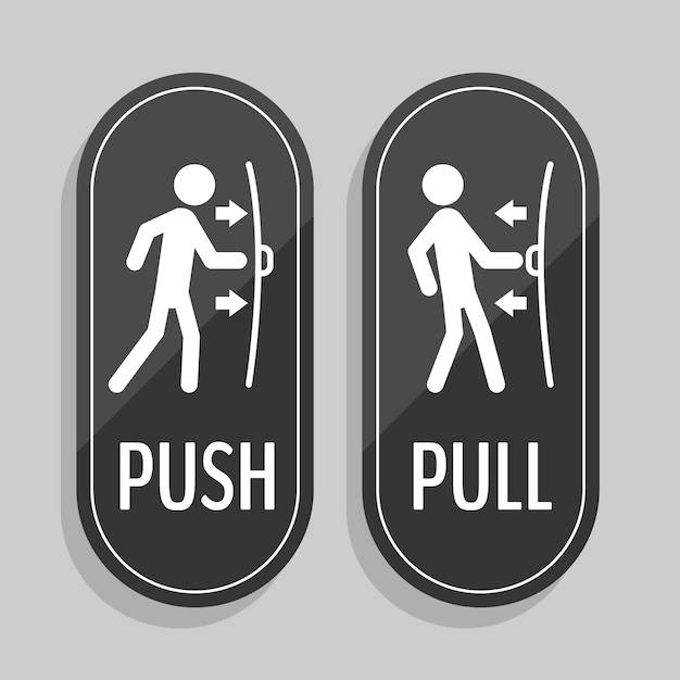 Push pull sign Vectors & Illustrations for Free Download | Freepik