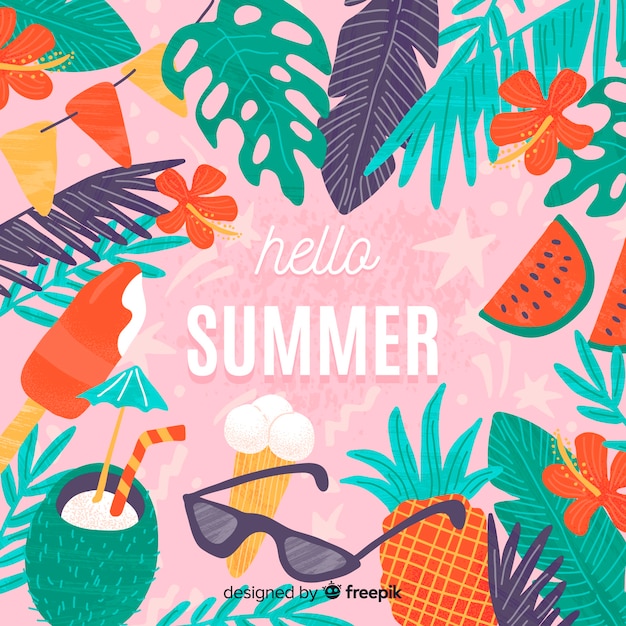 Free Vector | Hello summer background