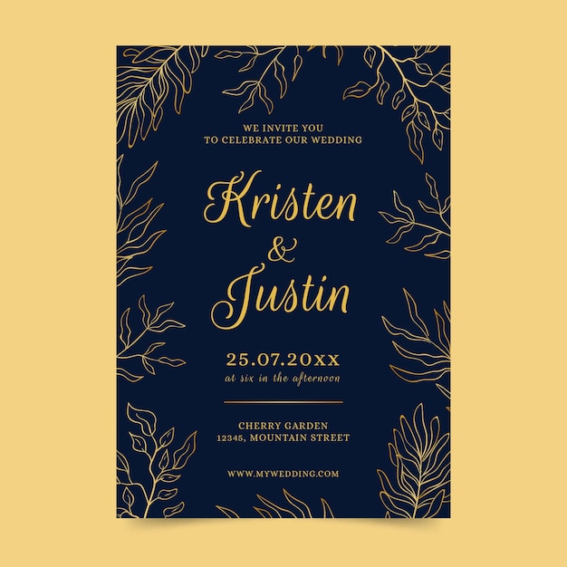 Free Vector | Luxury wedding invitation