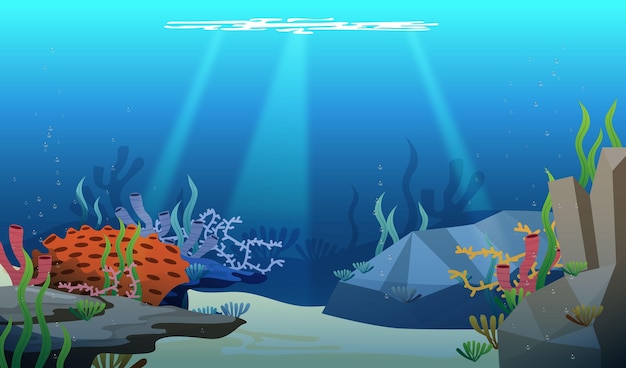 Free Vector | Under the sea - background for video conferencing