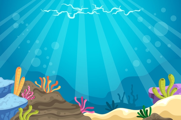 Free Vector | Under the sea background for video conferencing