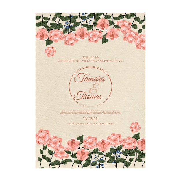 Free Vector | Wedding invitation poster template