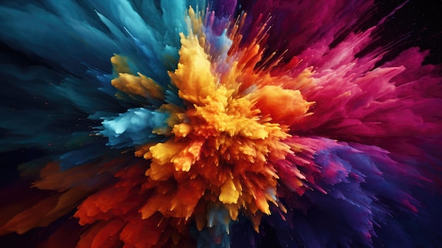 Premium AI Image | abstract backgroundcolor explosion ai generated