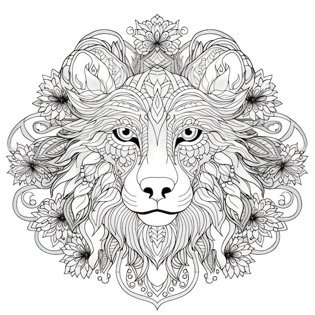 Premium Photo | Animal mandala coloring pages for stress relief