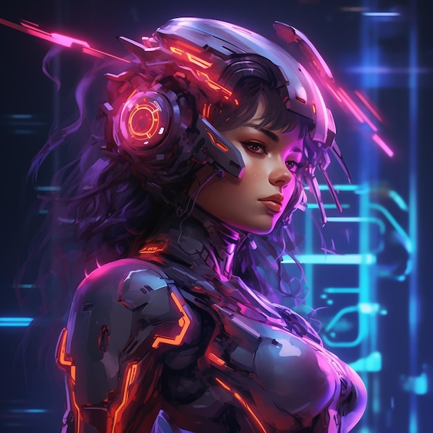 Premium AI Image | Anime girl and wearing protective pink armor and a ...