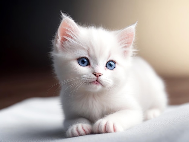 Premium AI Image | Beautiful kitten looking deep Generated AI