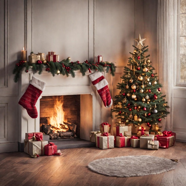 Premium AI Image | beautiful still life with a christmas tree and a ...