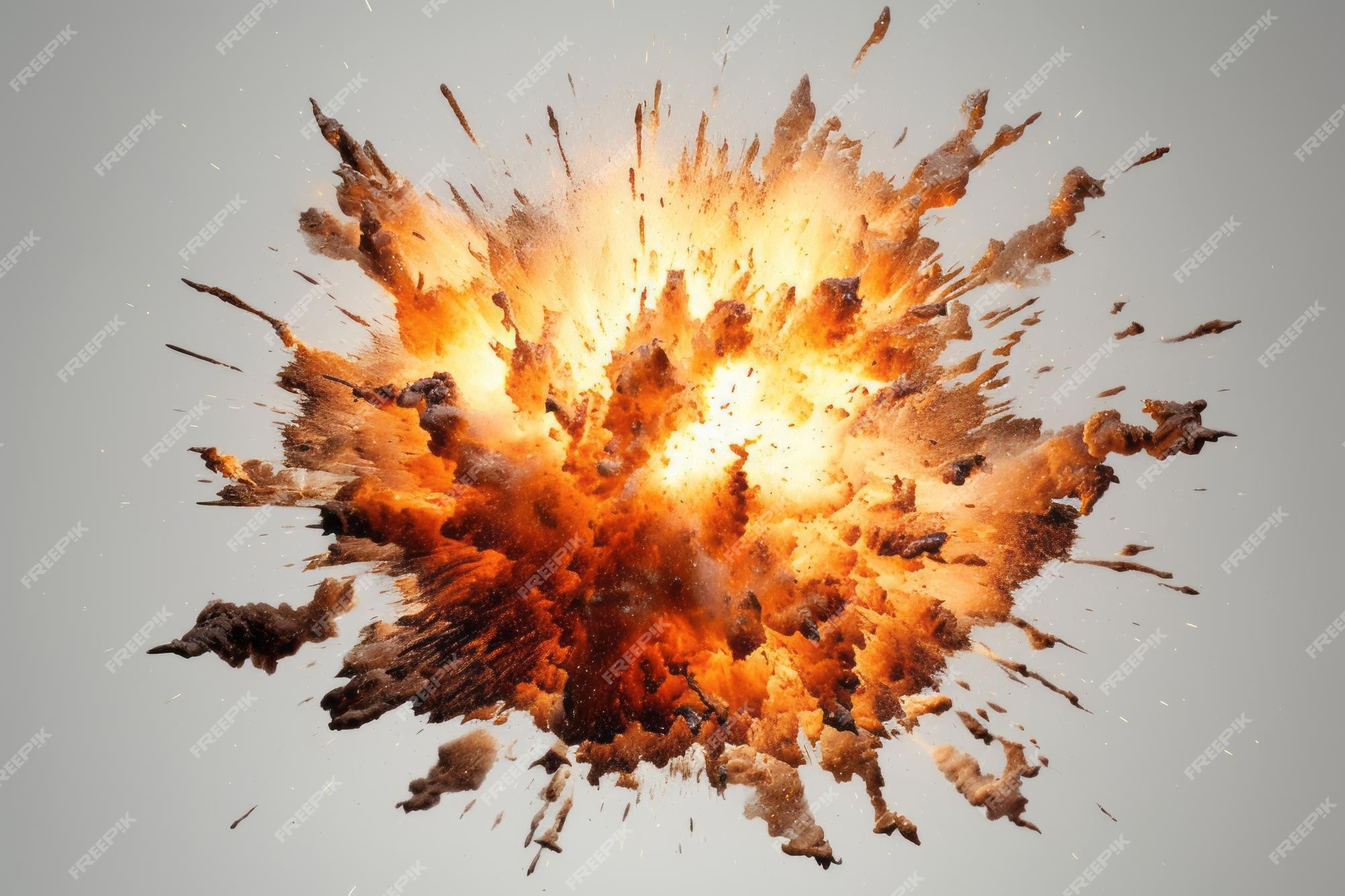 Premium AI Image | Big explosion effect white background Realistic ...