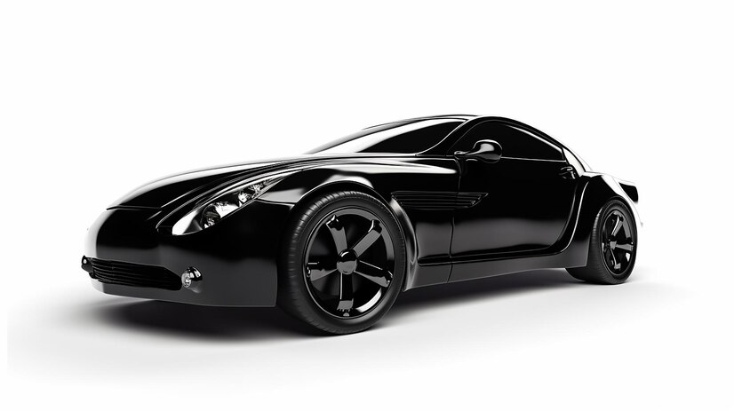 Premium AI Image | black cartoon car isolated on white generative AI