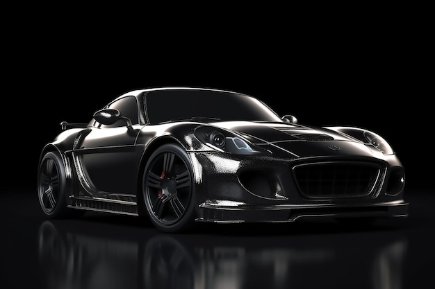 Premium AI Image | A black sports car with a black bumper and red bumper.