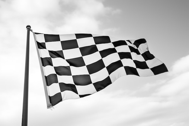 Premium AI Image | Black and White Checkered Flag Waving