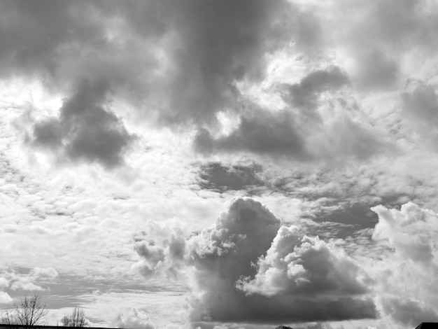 Premium Photo | Black and white clouds in the sky background