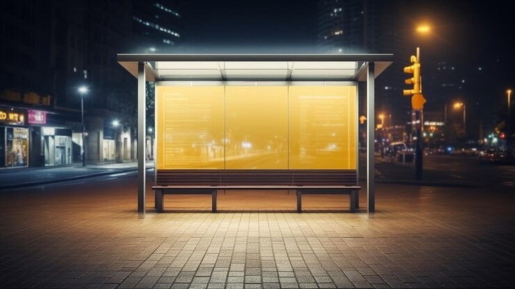 Premium Photo | Blank advertising light box on bus stop mockup