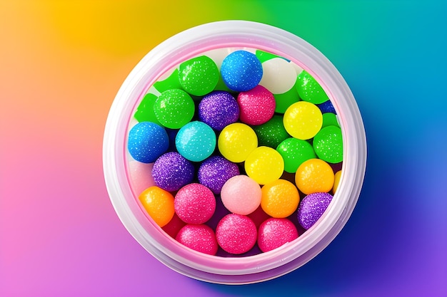 Premium AI Image | A bowl of candy with the word candy on it image.