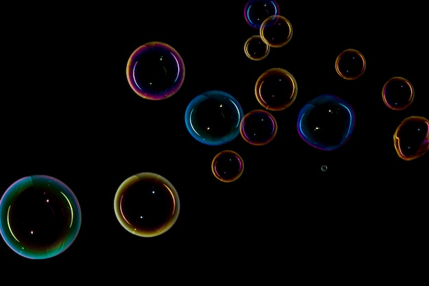 Premium Photo | Bubbles on black background