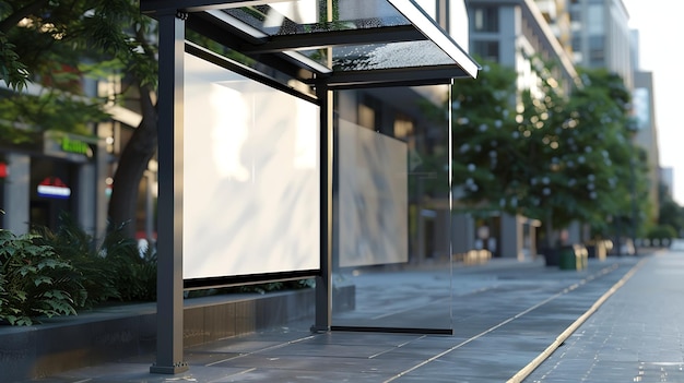 Premium Photo | Bus shelter at bus stop transit station blank white ...