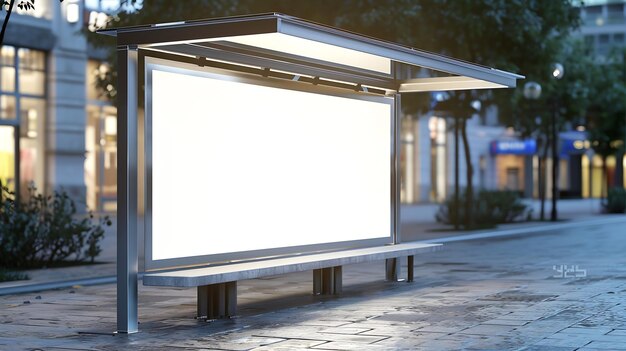 Premium Photo | Bus shelter at bus stop transit station blank white ...