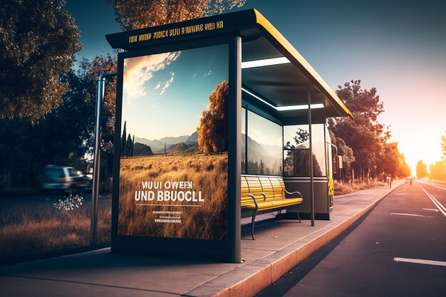 Premium Photo | Bus stop billboard mockup