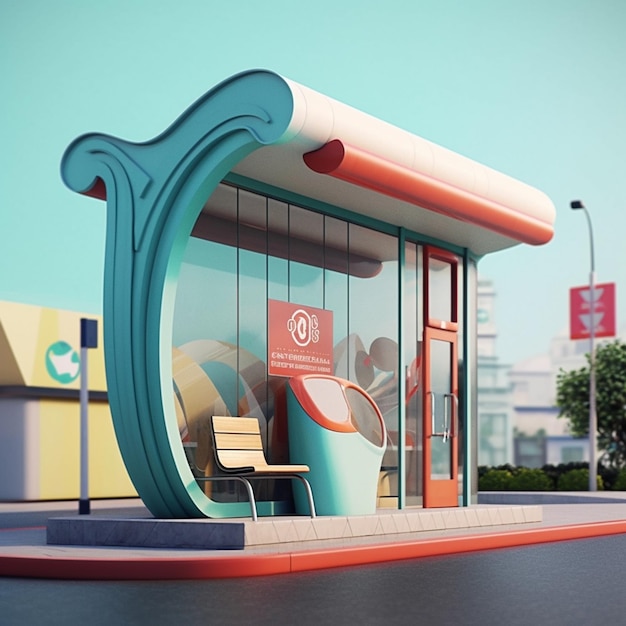 Premium AI Image | Bus stop design Photo AI generated