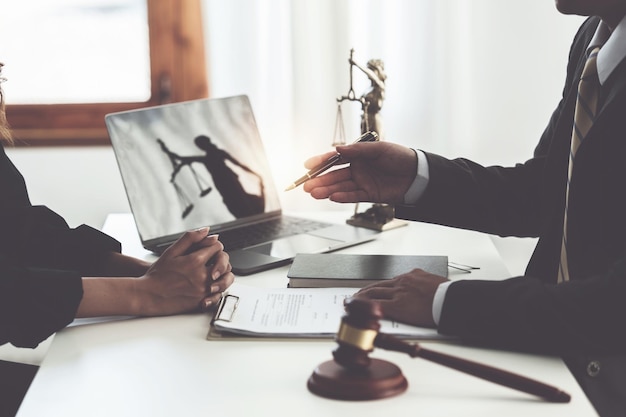 Premium Photo | Business woman and lawyers discussing contract papers ...