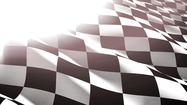 Checkered black and white flag closeup