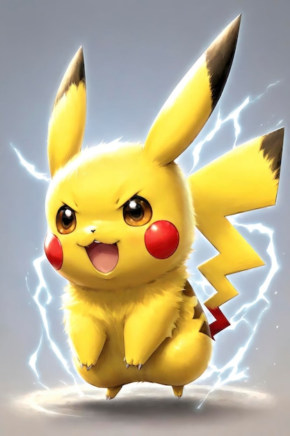 Premium AI Image | Cheerful Pikachu with a Joyful Smile