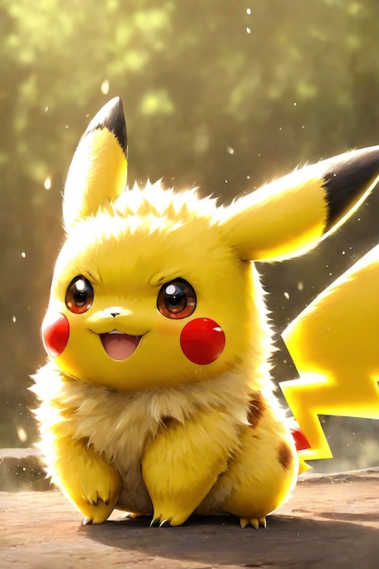 Premium AI Image | Cheerful Pikachu with a Joyful Smile