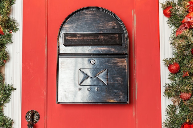 Premium Photo | Christmas porch decoration idea. house entrance ...