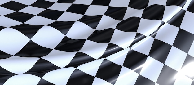 Premium Photo | Closeup of a wavy checkered flag under the lights ...