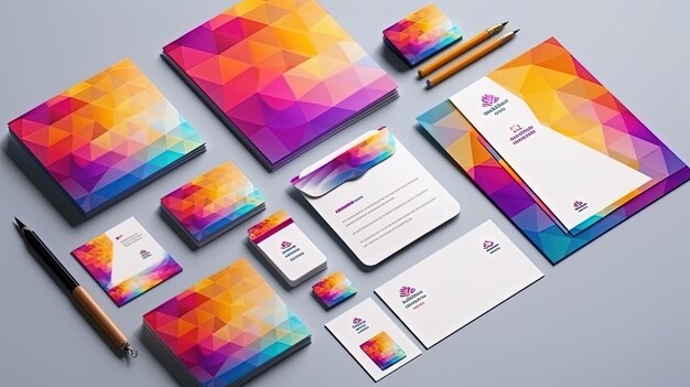 Premium Photo | Colorful brand identity mockup