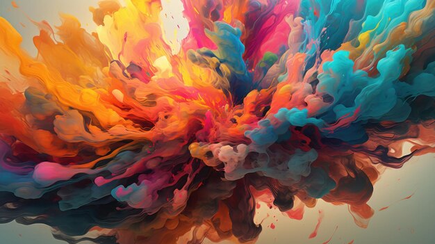 Premium AI Image | A colorful painting of a liquid explosion