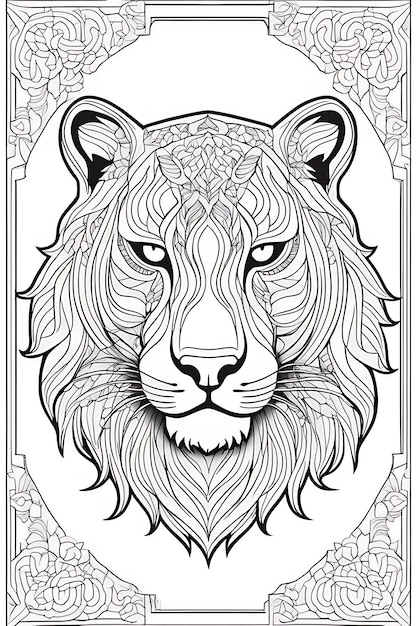 Premium AI Image | Coloring page for adults