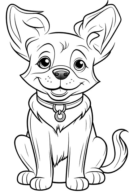 Premium Photo | Coloring page outline of Kids Coloring Page Cute Dog ...