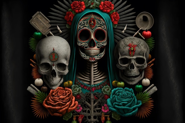 Pictures Of The Santa Muerte Background Images HD Pictures and Wallpaper  For Free Download  Pngtree