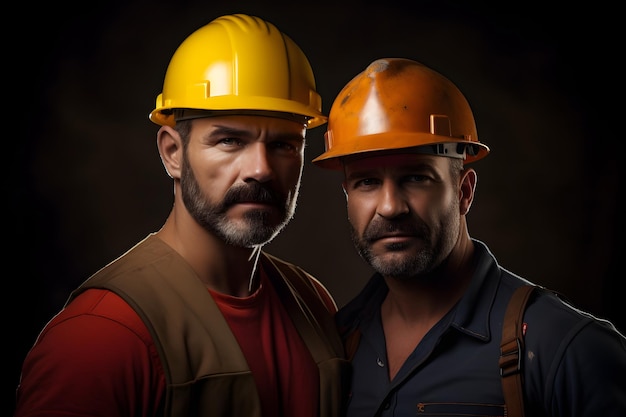 Premium AI Image | construction workers with helmet