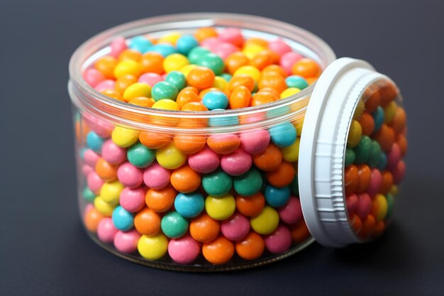 Premium AI Image | a container of tangy and chewy dots candies AI generated