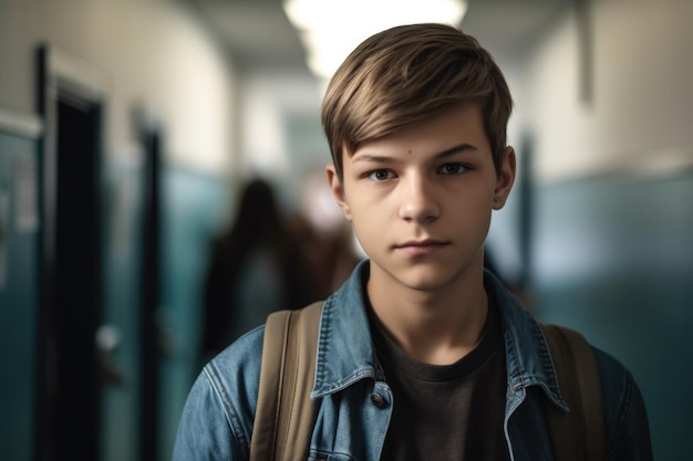 Premium AI Image | Cropped shot of a handsome teenage boy standing in ...