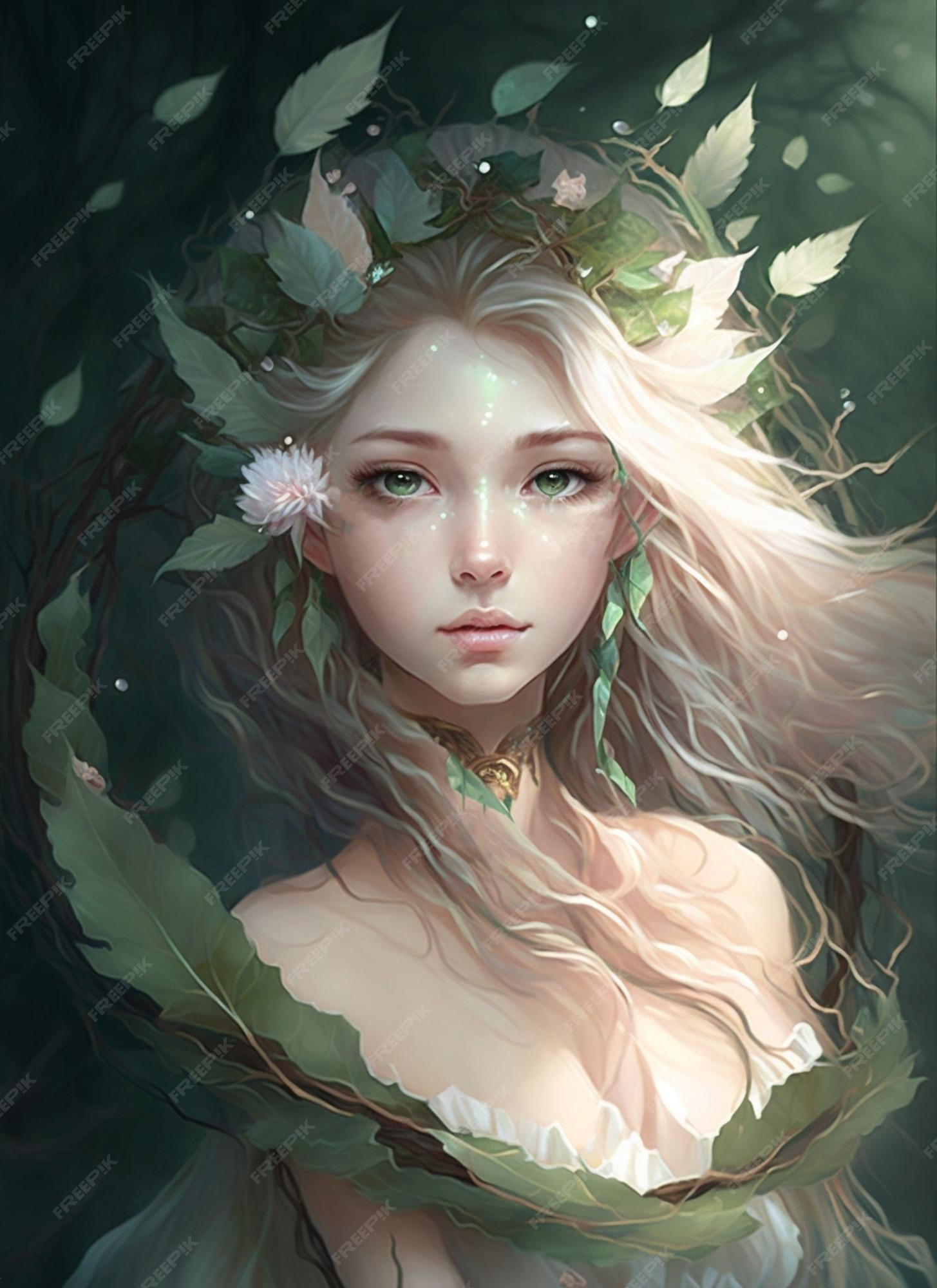 Premium Photo | Delicate Forest Fairy Girl Fantasy Anime