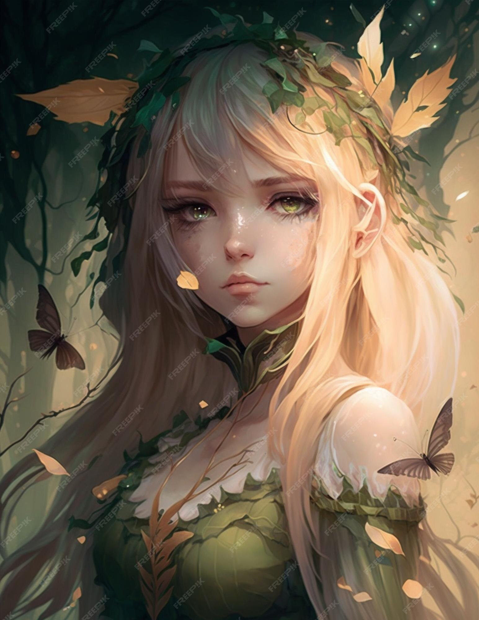 Premium Photo | Delicate Forest Fairy Girl Fantasy Anime