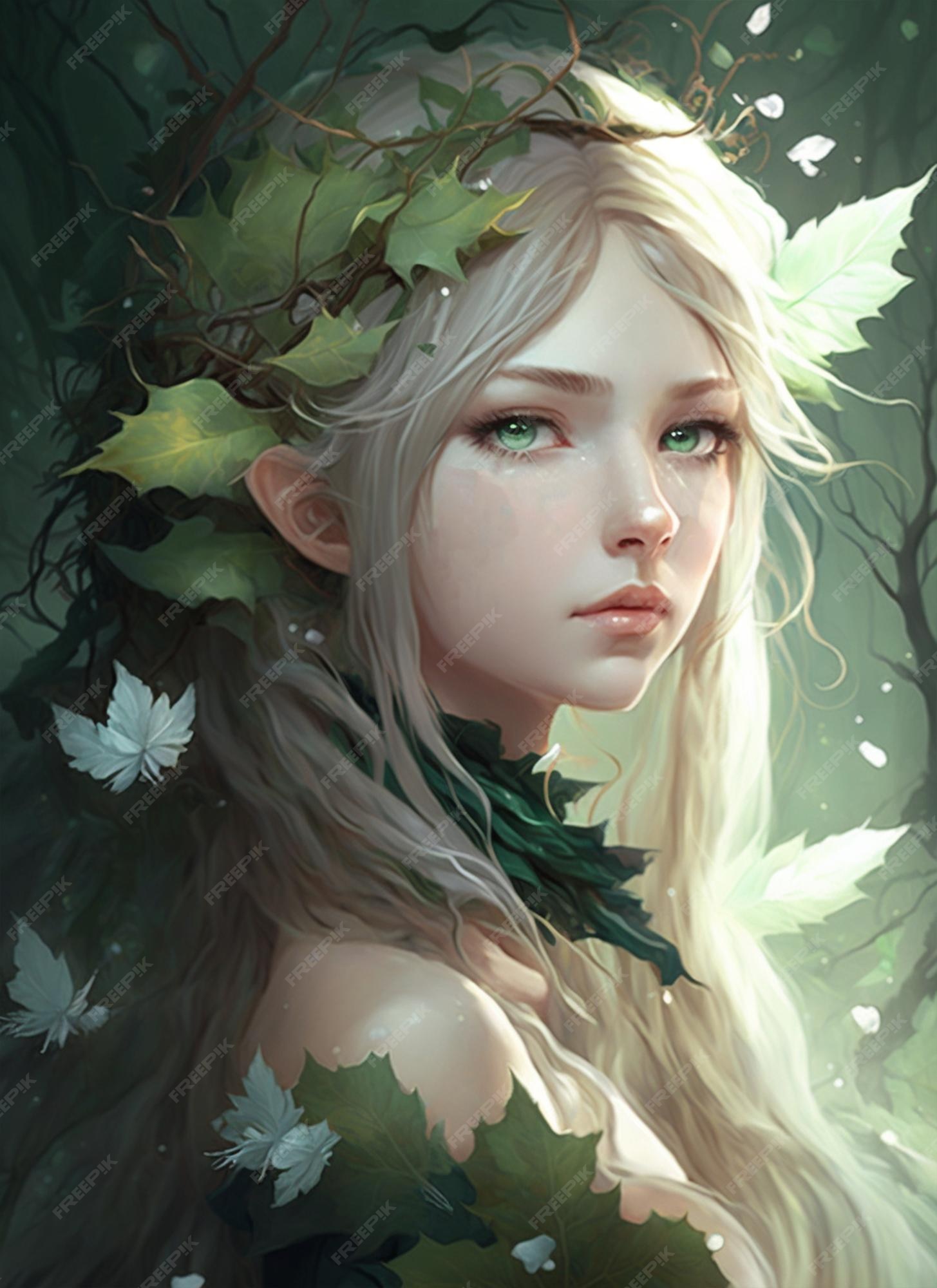 Premium AI Image | Delicate Forest Fairy Girl Fantasy Anime