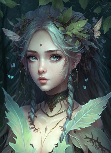 Premium AI Image | Delicate Forest Fairy Girl Fantasy Anime