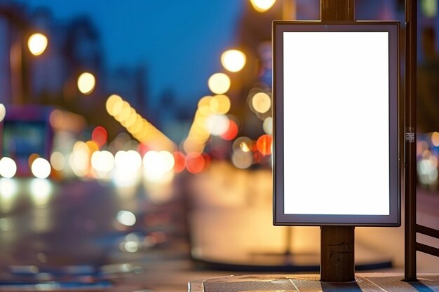 Premium Photo | Digital ad sign mockup screen at the bus stop