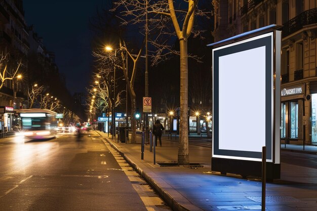 Premium Photo | Digital ad sign mockup screen at the bus stop