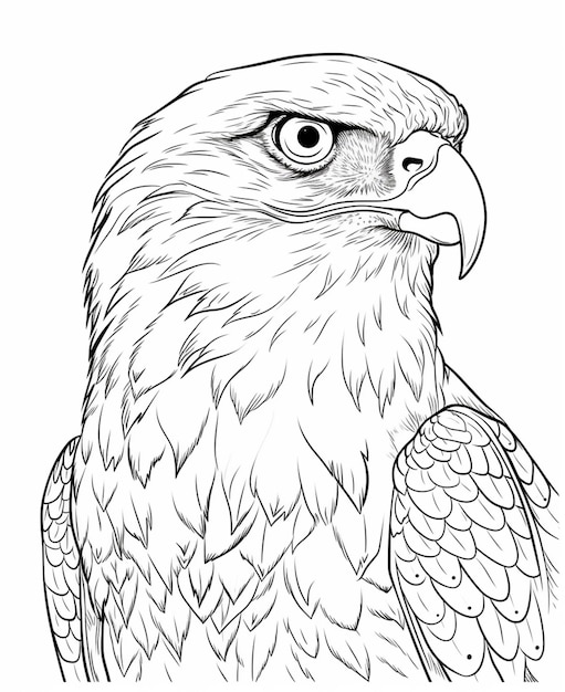 Premium AI Image | A drawing of a bald eagle with a very large beak ...