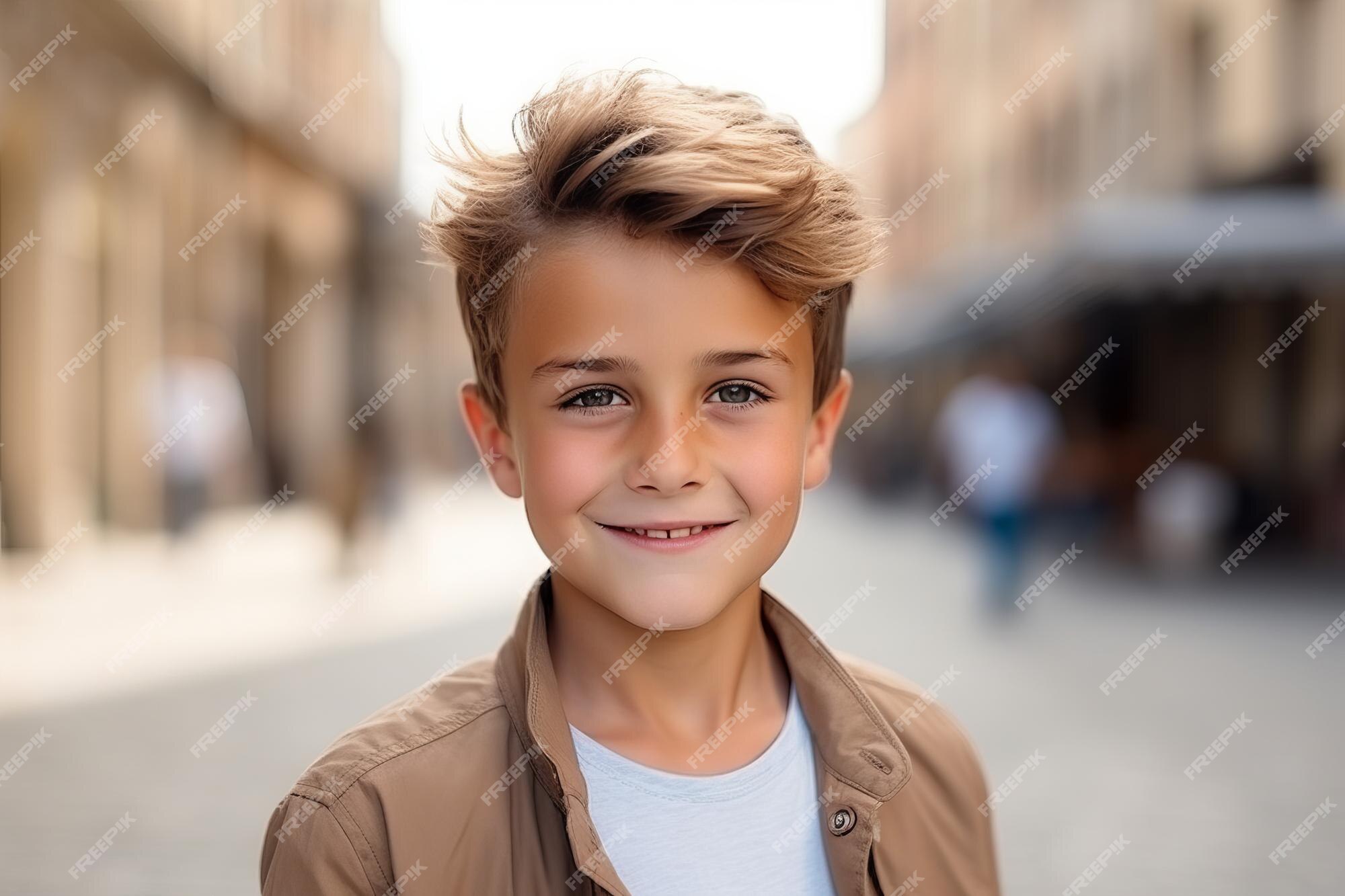 Premium Photo | An europa boy kid smile at camera