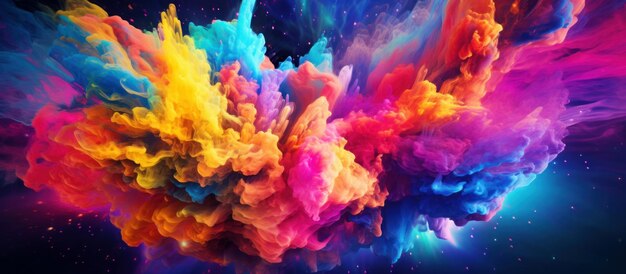 Premium Photo | Explosion of colored powder isolated on black background