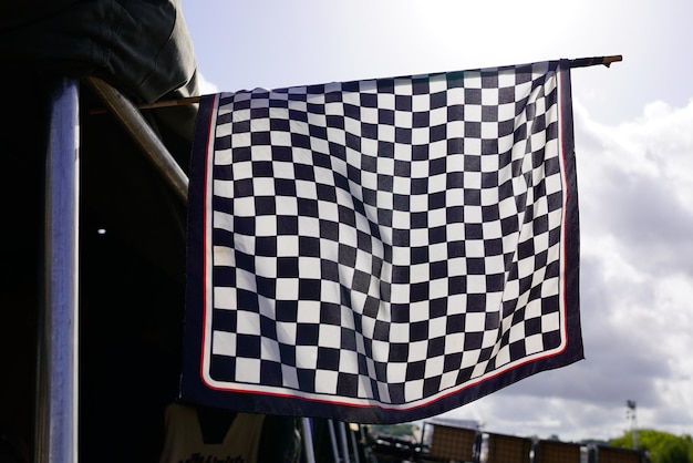 Flag checkered black and white racing flag end race\
background