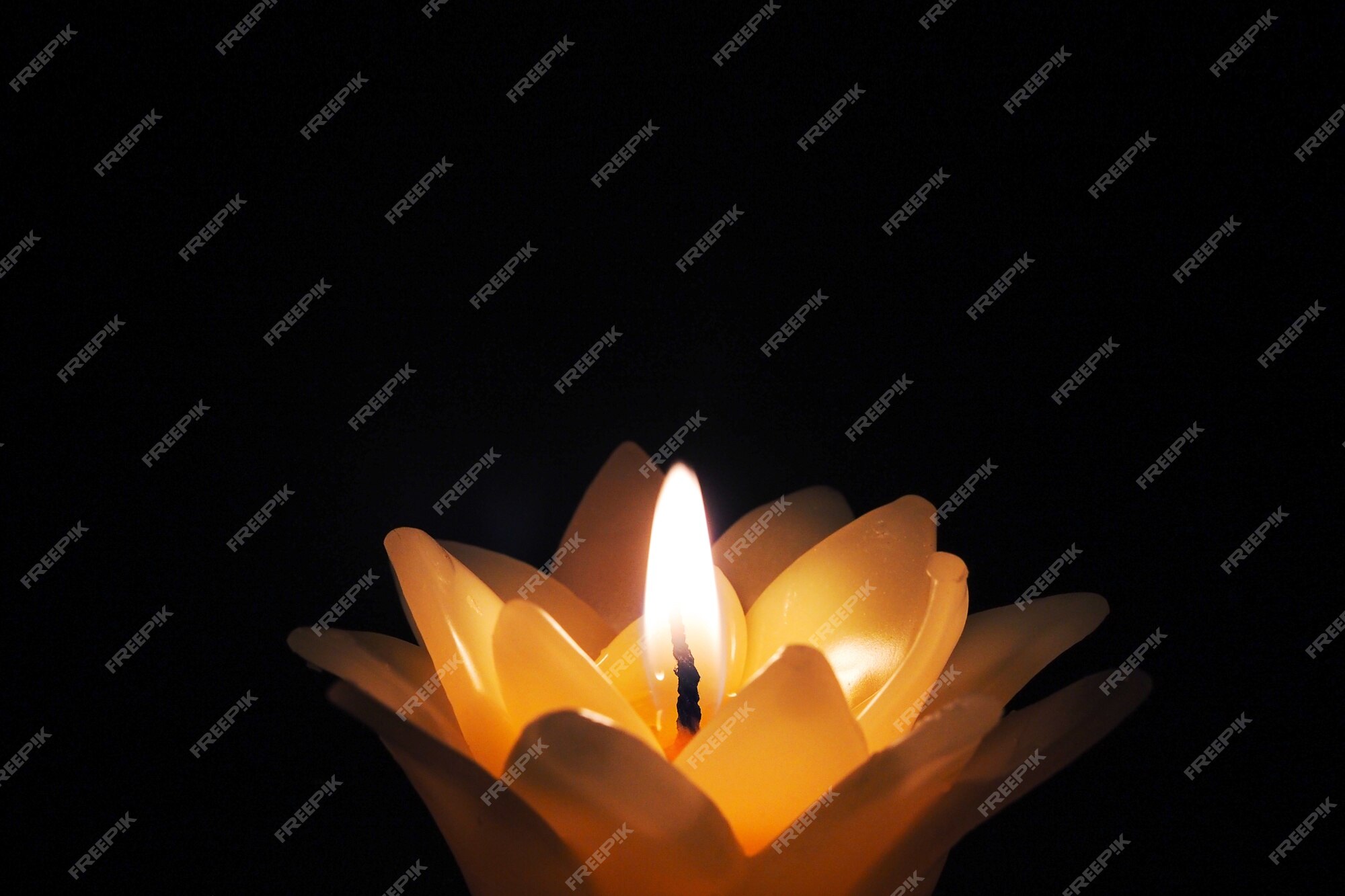 Premium Photo | A flower candle on dark background