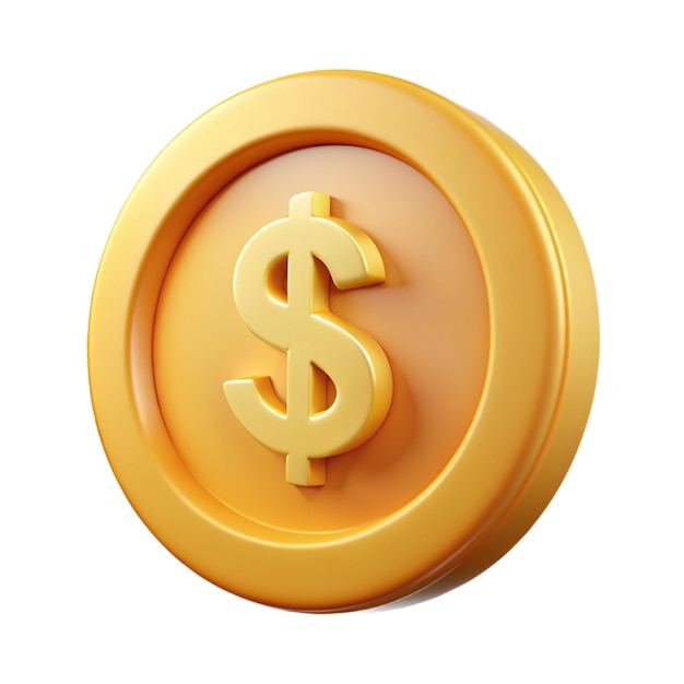 Premium Photo | Golden 3d dollar coin icon